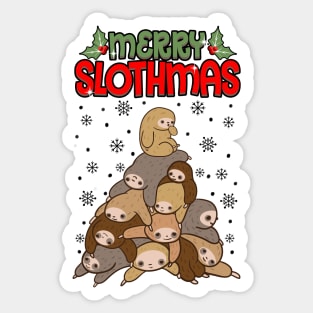 Merry Slothmas Funny Sloth Christmas Sweater Sticker